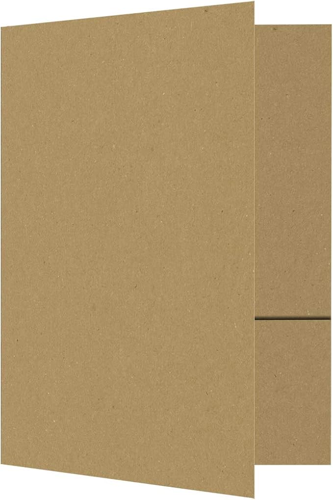 LUXPaper 9" x 12" Presentation Folders | Two Pocket | Grocery Bag Brown | 18pt. by LUXPaper
