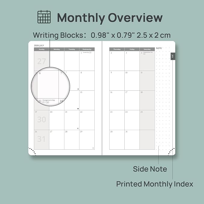 POPRUN 2026-2027 Pocket Planner Weekly and Monthly Academic Calendar - Image 4