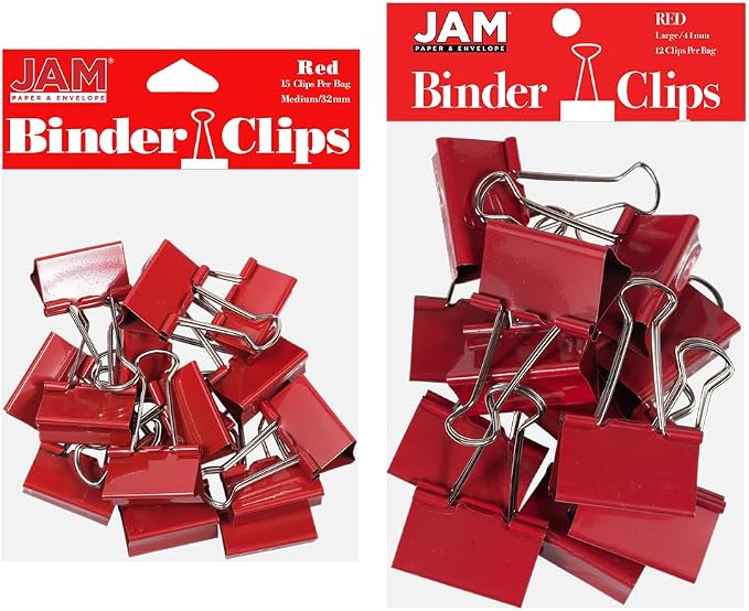 JAM PAPER Colorful Binder Clips Assortment by JAMPaper