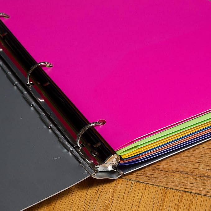 JAM PAPER Heavy Duty Plastic 3 Hole Punch Pocket Folders - Image 2