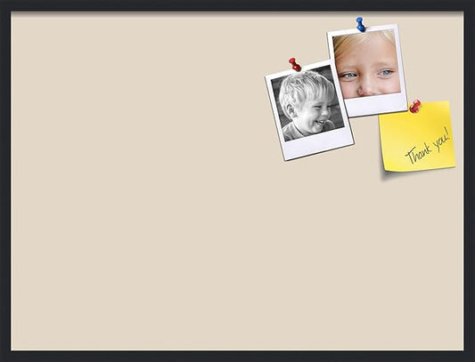 PinPix 40x30 Inch Cork Bulletin Board. This Decorative Framed Pin Board Comes with Desert Pastel Design and a Satin Black Frame. Ideal for Home Office Decor or Message Board (PinPix-1815)-DeskLoop Office