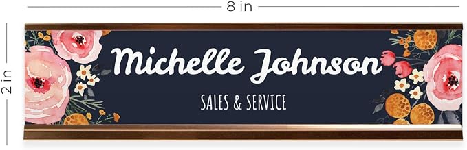 Personalized Floral Name Plate/Custom Floral Desk Sign - Image 5