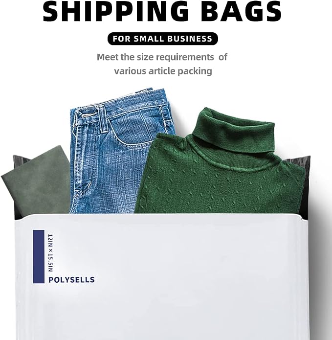 POLYSELLS 500 Pcs 12x15.5 Inch White Poly Mailers Shipping Envelopes, Strong - Image 6