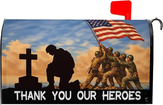 Patriotic Memorial Day Mailbox Cover Magnetic Standard Size 4th of July Mailbox by farg