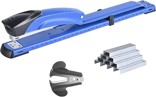 Long Reach Stapler, with 2000 Staples & Stapler Remover Full Strip, 20-25 Sheet by Craftinova