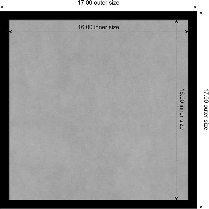Amanti Art Black Framed Magnetic Board 17x17 Small Vision Board - Image 3
