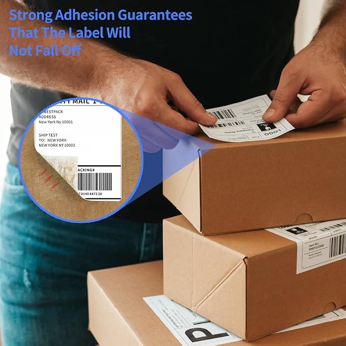 4" x 6" Fanfold Direct Thermal Labels, 8000 Total 8 Stacks, Elton Printers - Image 3