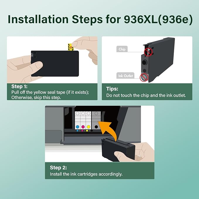 936XL 936 Ink Cartridges Combo Pack: Replacement for HP Ink 936XL Black and 936 Color Combo Pack for HP OfficeJet Pro 9120e Series 9125e 9122e 9128e 9110b 9120b 9130b 9130e 9135e 9730e Printer-DeskLoop Office