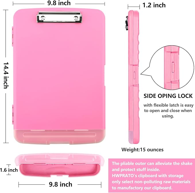 HWPRATO Clipboards with Compartment Clipboard Organizer Plastic Foldable File - Image 2