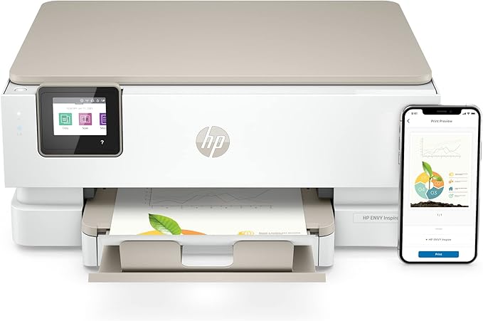 HP ENVY Inspire 7255e Wireless Color Thermal Inkjet Printer, Print, scan, copy, Easy setup,Mobile printing, Best-for-home, 3 month Instant Ink trial included-DeskLoop Office