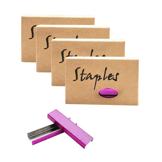 Rose Red 26/6 Standard Staple Set 12mm Width 1000/Box 4 Boxes/Pack 4000 Count by MEIYITIAN
