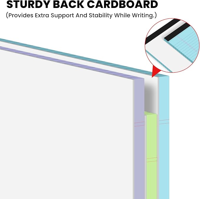 3pcs Legal Pads 8.5 x 11, Notepads 8.5 x 11 Inch, 30 Sheets/Pack, Colored Note - Image 4