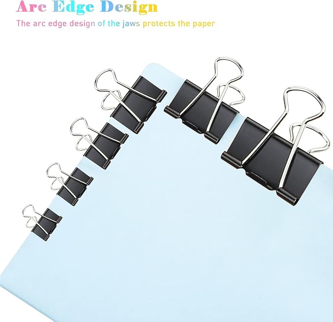 Mini Binder Clips, 432 Pack, 5/8 Inch, Standard 15mm, Metal Fold Clamp - Image 5