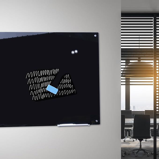 JYYPWB Magnetic Glass Whiteboard 48" x 36" Dry Erase Board Frameless Premium - Image 8
