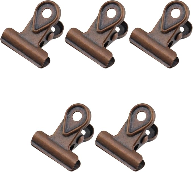 Xiaoyztan Mini Clips, 20mm Wide Red Bronze Bulldog Clips Paper Clip Binder Bull by Welcometoxiaoyztan