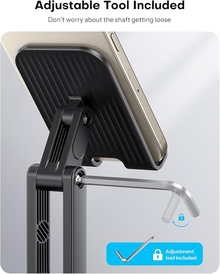 OMOTON Cell Phone Stand for Desk, 2 Pack Adjustable Foldable Phone Holder - Image 3