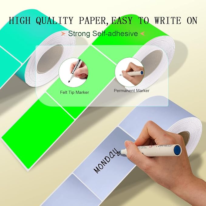 PARLAIM Large 5 x 3 inch Rectangle Color Coding Sticker, Writable Square Color - Image 4