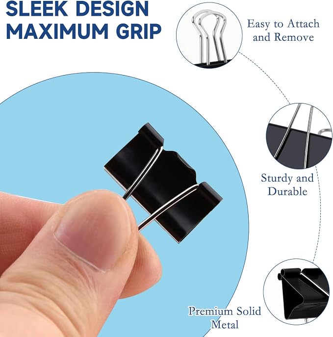 240 Pack Mini Binder Clips, Small Paper Clips 15mm 5/8 Inch. Micro Size Office - Image 3