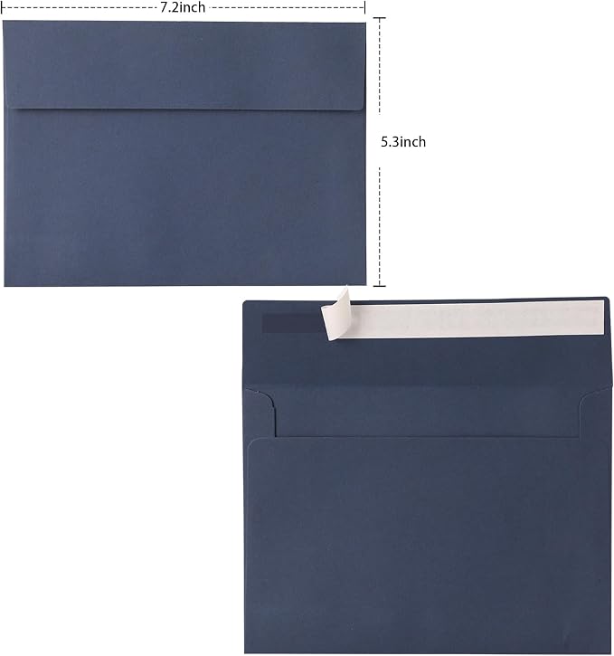 Blue & Navy Blue Envelopes, 50 Pack - Image 3