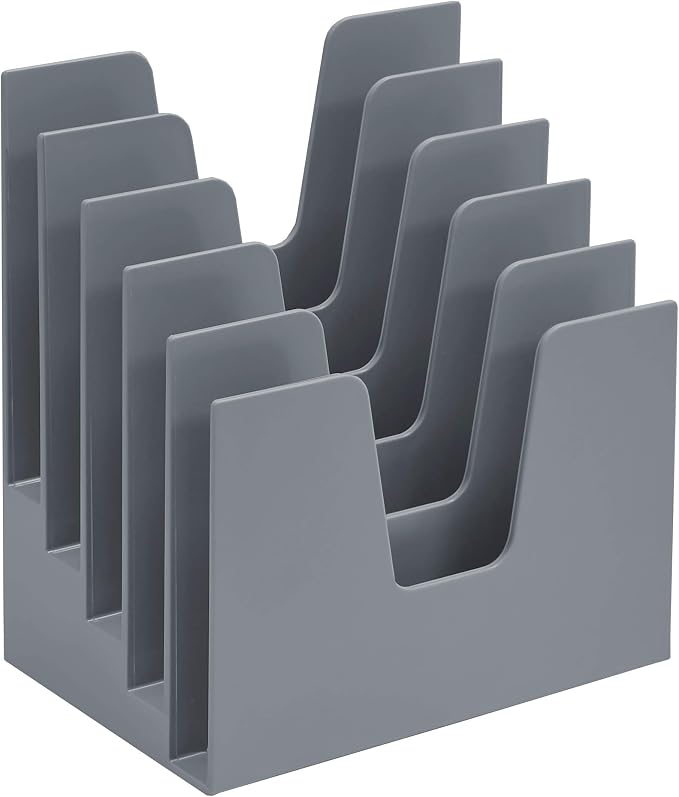 Acrimet 5 Section Incline File Sorter Organizer, Desktop Mail Holder Silver | by Organizingyourlife