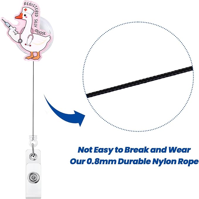 Registered Silly Goose Funny Nurse Badge Reel, Cute Retractable ID Badge Holder - Image 5
