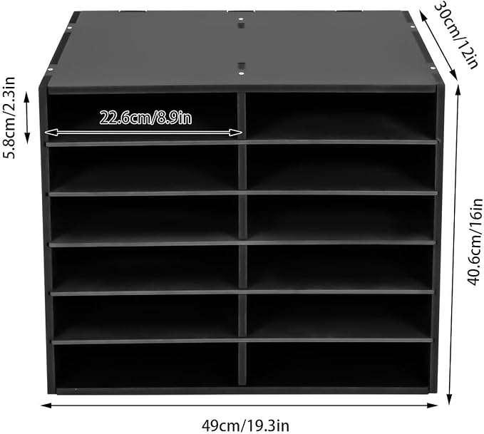 Mail Sorter Desktop, 12 Compartments Literature Organizer, Desktop File Sorter - Image 5