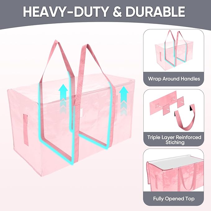 TICONN 4 Pack Extra Large Moving Bags Heavy Duty - Image 3