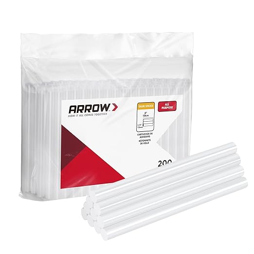 Arrow Mini Hot Glue Sticks, 200 Pack Clear Glue Gun Sticks, 4" and 5/16'' Diameter High Viscosity All-Purpose Gun Stick for DIY Art, Craft General Repairs, Festival Home Decoration-DeskLoop Office