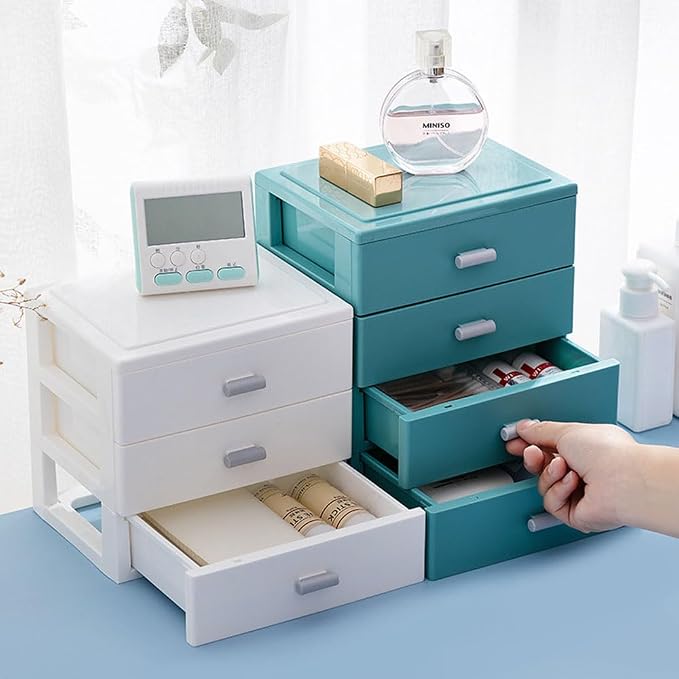 Plastic Desk Organizer with 3 Drawers, Stackable Storage Drawers, Makeup - Image 5