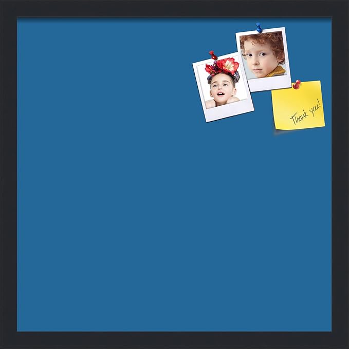 PinPix 18x18 Inch Cork Bulletin Board. This Decorative Framed Pin Board Comes with Navy Pastel Design and a Satin Black Frame. Ideal for Home Office Decor or Message Board (PinPix-1811)-DeskLoop Office