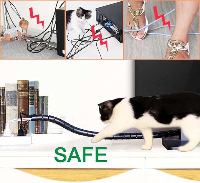 Large PC Cable Management Tube Sleeve Under Desk Wire Organizer - Image 4