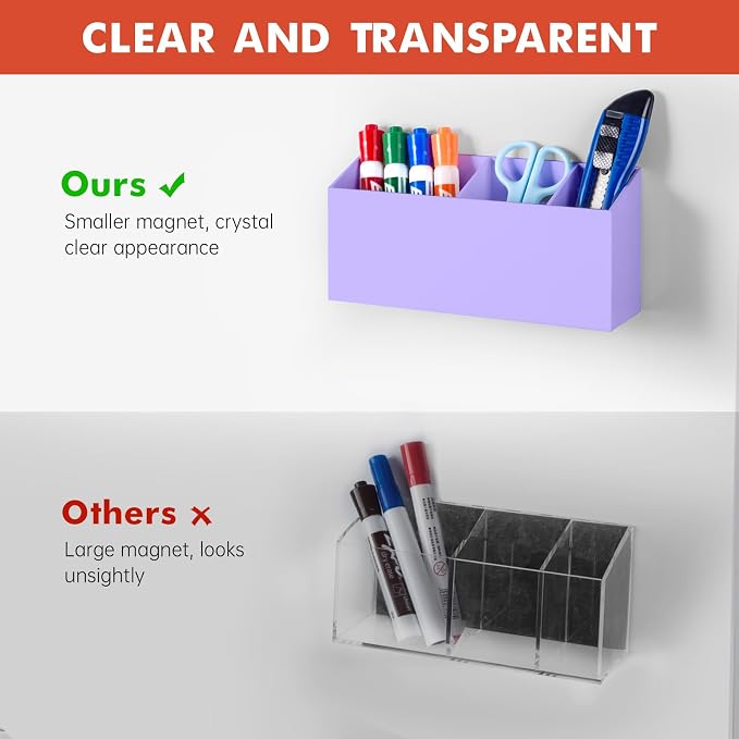 Banafich Magnetic Dry Erase Marker Holder, Acrylic Magnet Pen Holder - Image 4