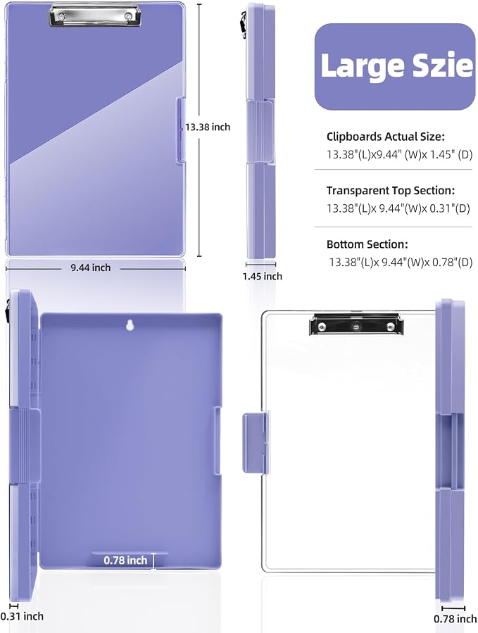 Clearview Clipboard with 2 Storage, Dry Erase 8.5x11 Heavy Duty ClipBoards - Image 7