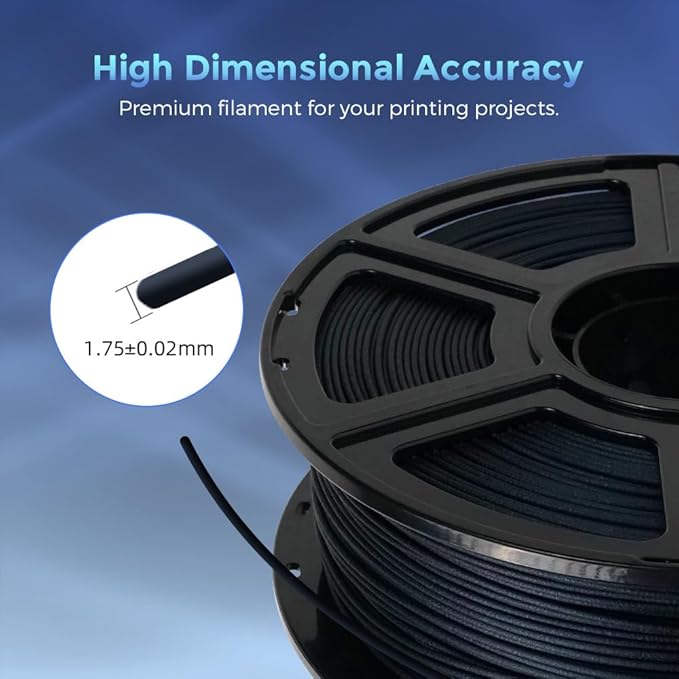 FLASHFORGE Carbon Fiber PLA Filament 1.75mm, Carbon Fiber Reinforced PLA 3D Printer Filament, 1KG Spool Dimensional Accuracy +/- 0.02mm, High Strength & High Abrasion-Resistance (PLA-CF Midnight Blue)-DeskLoop Office