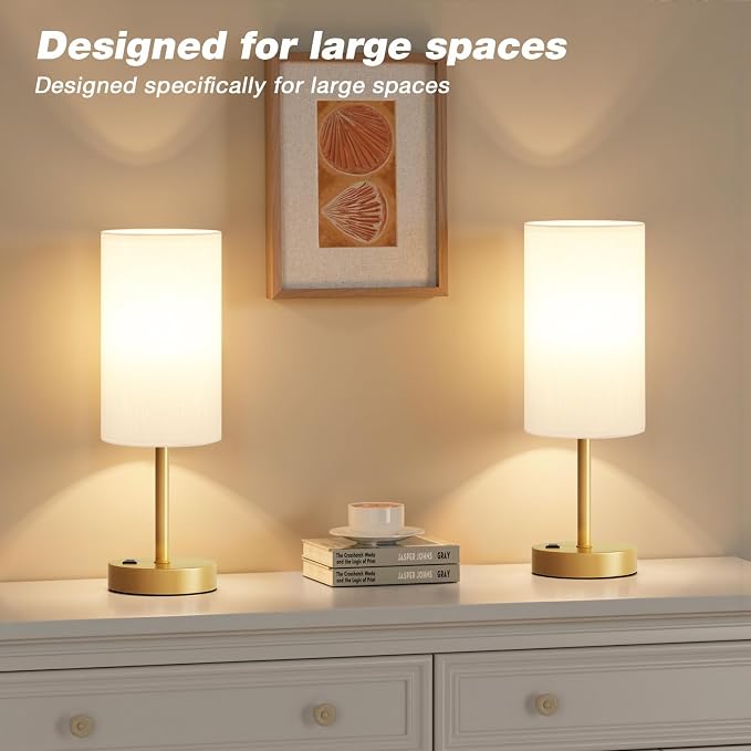 Fenmzee Gold Nightstand Bedroom Lamp - Image 5
