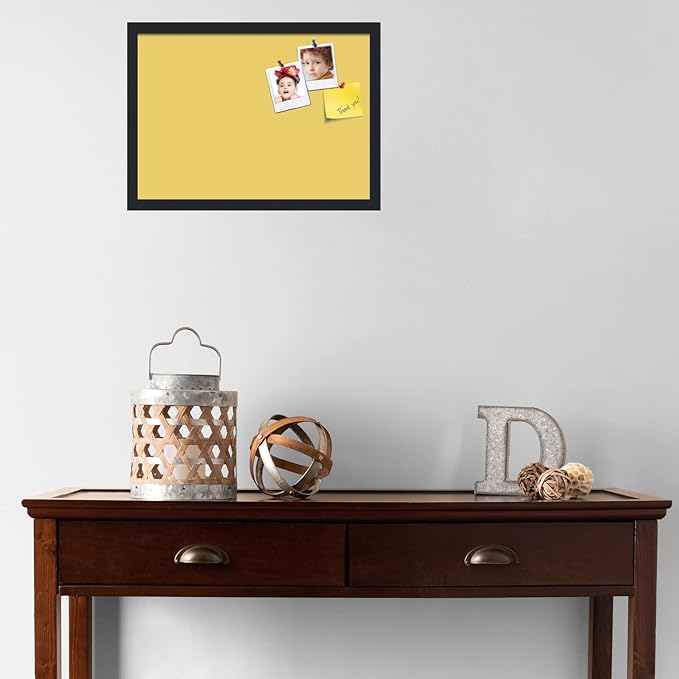 PinPix 21x15 Inch Cork Bulletin Board. This Decorative Framed Pin Board Comes with Honey Pastel Design and a Satin Black Frame. Ideal for Home Office Decor or Message Board (PinPix-1810)-DeskLoop Office