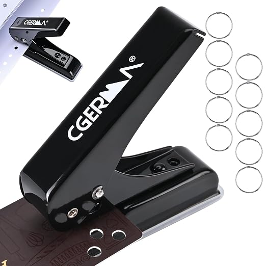 Single Hole Punch, 30 Sheet Capacity, by Cgerma