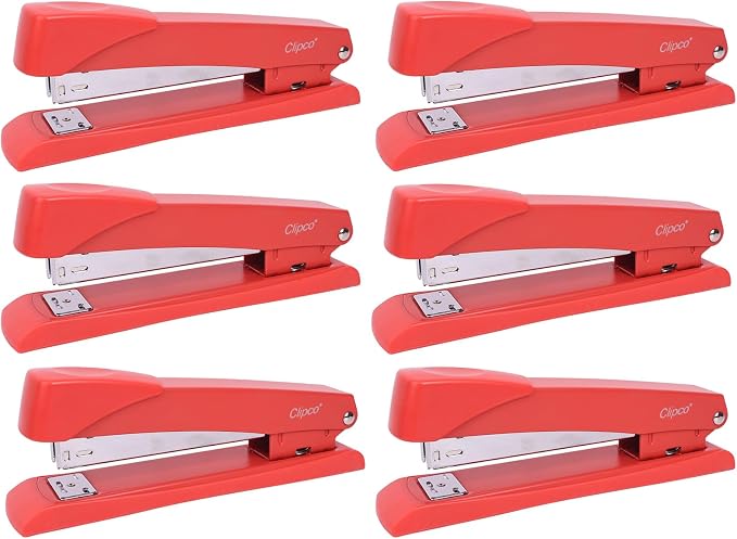 Clipco Red Stapler with 2000 Staples Full Desk Size by Clipco