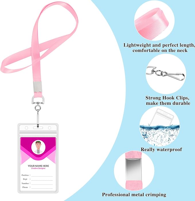 4 Pack Cruise Lanyard with ID Card Holder, Durable Lanyard with Waterproof ID - Image 3