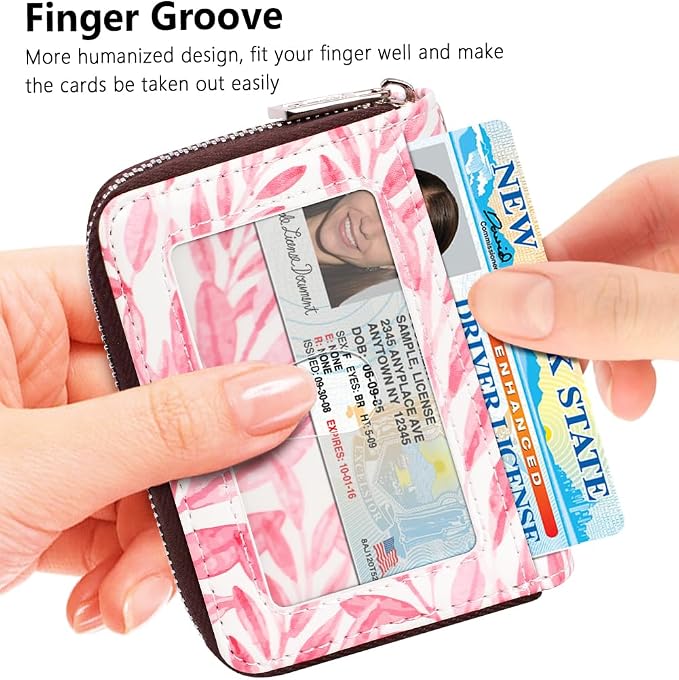 FurArt Zipper Wallet Women, RFID Blocking Credit Card Wallet, Business Card - Image 2