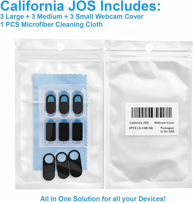 JOS California 9 Pack 0.03 inch Ultra Thin Webcam Cover Slide Camera Blocker - Image 2