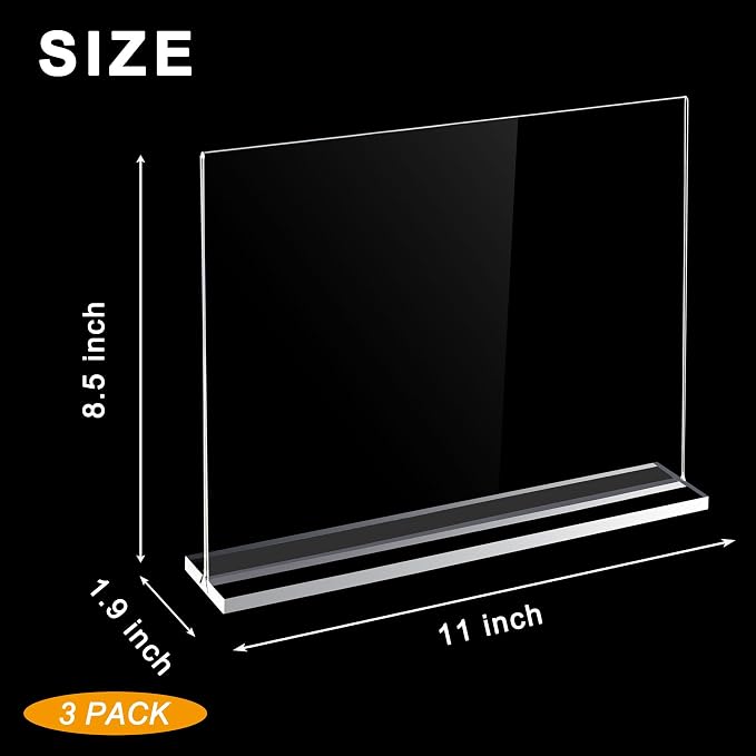 Clear Acrylic Sign Stands 11 x 8.5 Inch - Image 2