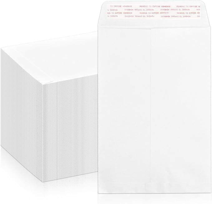 White Catalog 6x9 Envelopes Self Seal 250 PCS, Goefun Security Printable by Goefun