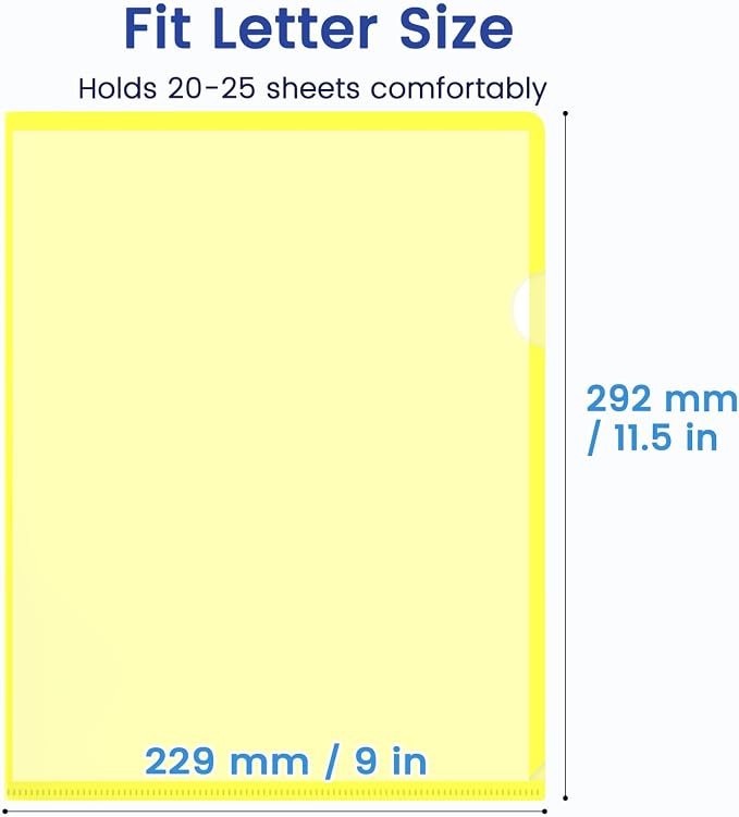 Sooez 36 Pack Clear Document Folder Project Pockets, 6 Assorted Colors - Image 4