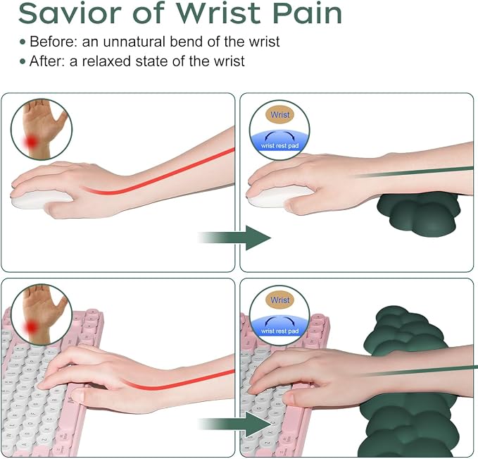 JIKIOU Upgrade Leather Cloud Keyboard Wrist Rest, Cloud Wrist Rest - Image 7