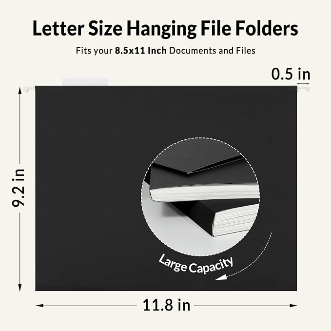 SUNEE 6 Pack Hanging File Folders, Hanging File Folders Letter Size - Image 5