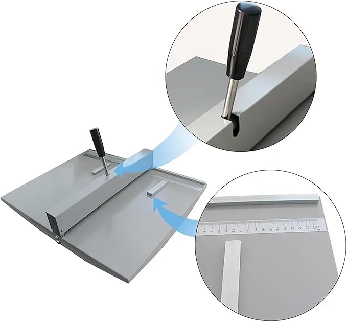 18Inch Manual Creasing Machine Scoring Paper Desktop Paper Card Creaser Scorer with 2 Magnetic Blocks-DeskLoop Office