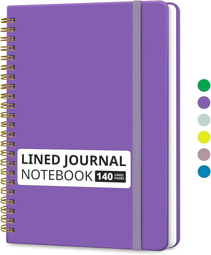Taja Lined Spiral Journal Notebook by Taja