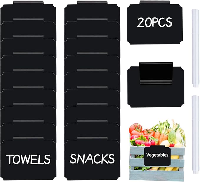 20 Basket Labels Clip On, Reusable Labels by badigo