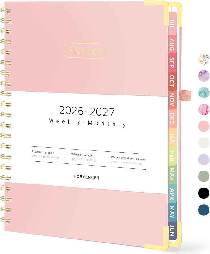 Forvencer Academic Planner 2026-2027, Hardcover Calendar Planner Weekly & by Forvencer